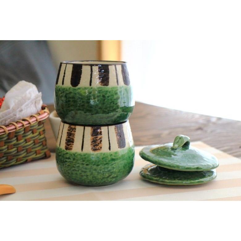 渕サビ十草茶碗蒸し 瀬戸織部 日本製 瀬戸焼 定番商品 蒸し碗 蓋付 蓋