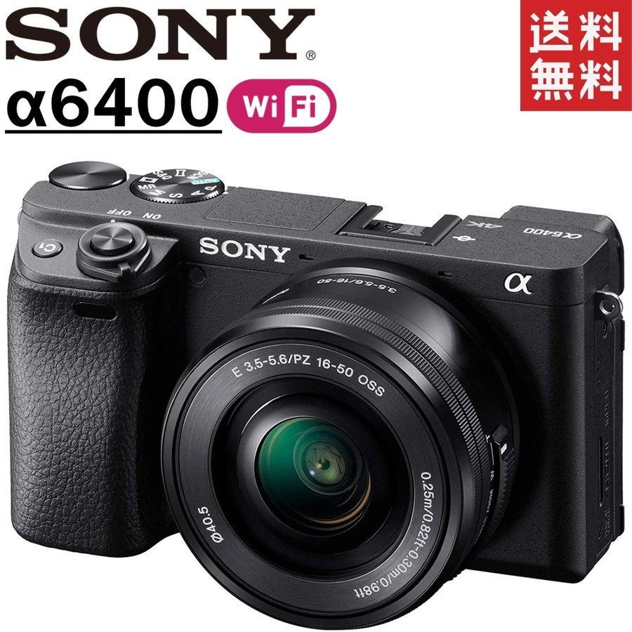 Sony アルファ6400 4K デジタル一眼レフカメラ レンズ 64GSD付き α6400