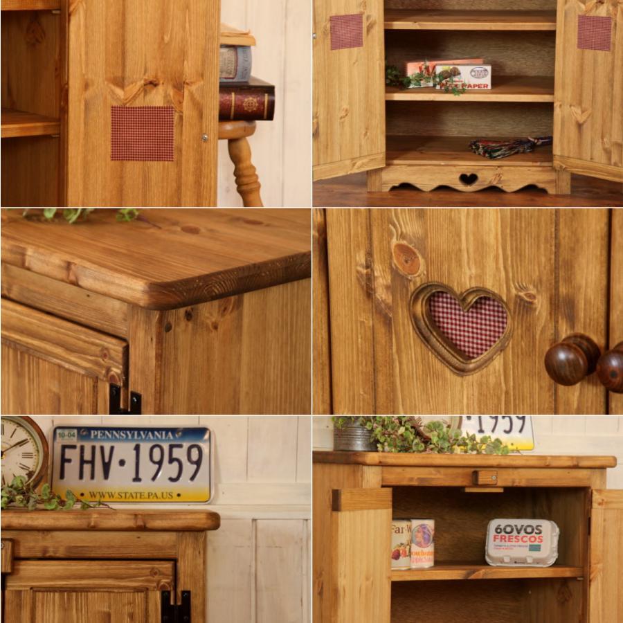 カントリー調 木製三つ折りパーテーション ハート アメリカン