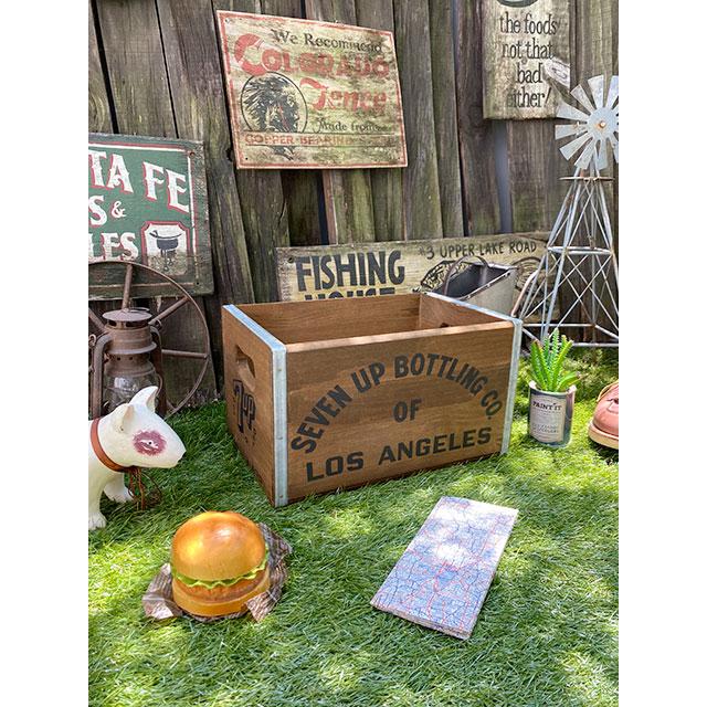 7UP木箱 クレートボックス □ アメリカン雑貨 アメリカ雑貨