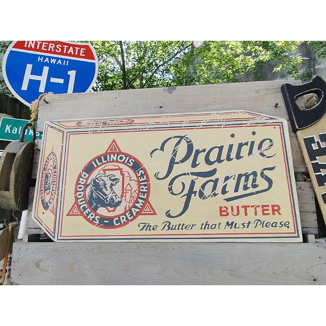 昔のアドバタイジング ウッドサイン （プレーリーファーム） アメリカ