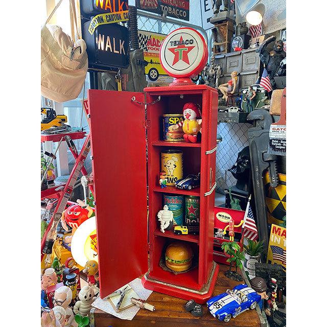 テキサコ ガスポンプ型キャビネット CDタワー □ アメリカン雑貨