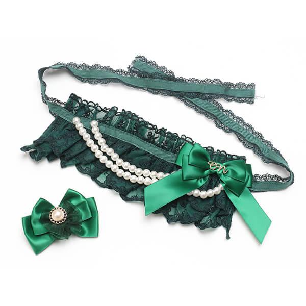 CanNana 犬 ネックドレス アクセサリー リボン バレッタ付 ギフト