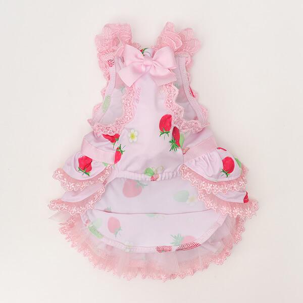 CanNana 犬 服 犬の服 春夏 あまいイチゴのCOOLキャミワンピース