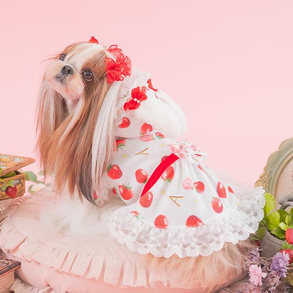 CanNana 犬 犬服 服 秋冬 ドックウェア ワンピース かわいいフリフリ