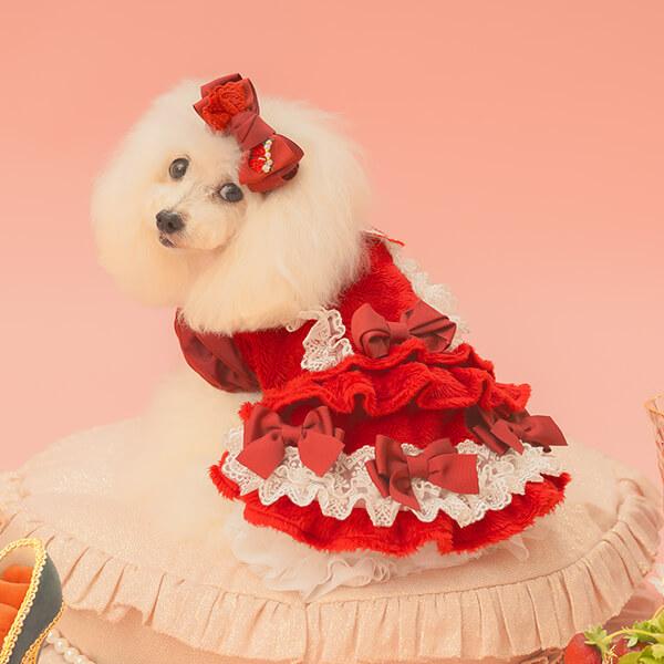 CanNana 犬 犬服 服 秋冬 防寒 ドックウェア ワンピース かわいい