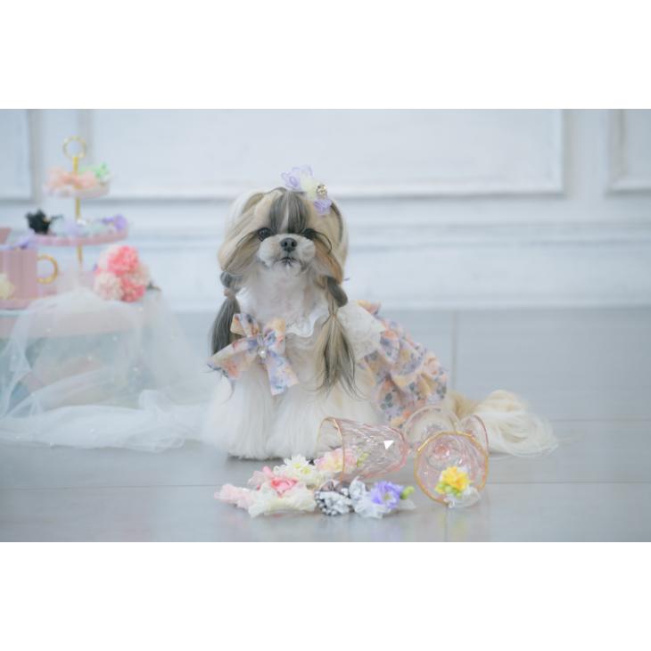 CanNana 犬 服 犬服 ワンピース 春夏 花柄3段フリルワンピース 犬の服