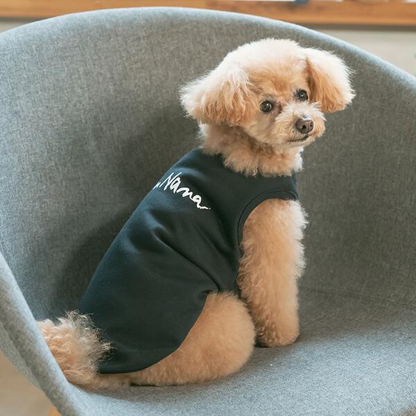 CanNana 犬 服 犬の服 ロゴタンクトップ ハート インナー カットソー
