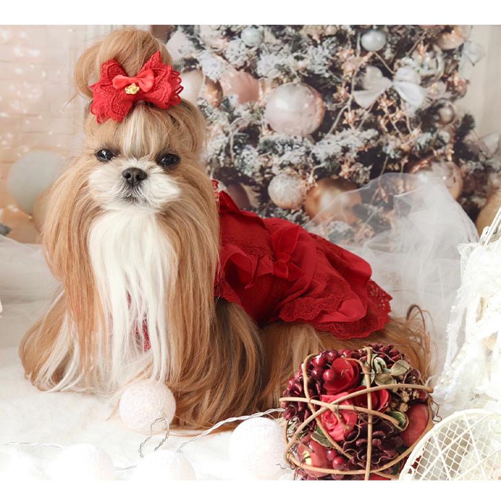 CanNana 犬 服 犬服 ワンピース レッドドレス ゴージャス お出かけ