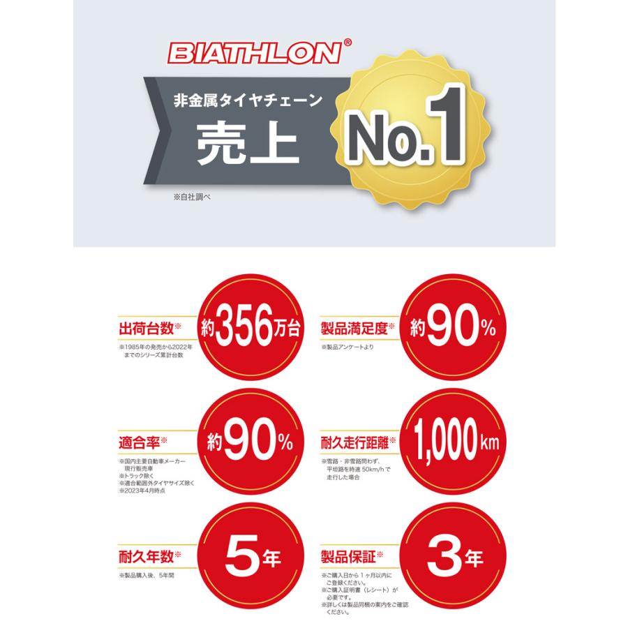 バイアスロン バイアスロン（公式）QE10 正規品 タイヤチェーン 非金属