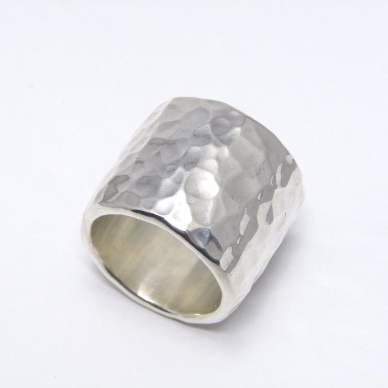 ストア 市松 リング シルバー 槌目模様 槌目加工 約2号 市松 リング