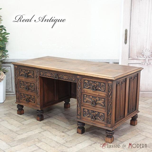 フランス アンティーク 家具 デスク 書斎机 オーク 1920年代