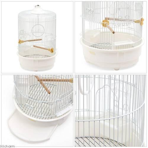 HOEI 鳥かご 丸籠 R440M−P 半月スタンド セット （33×33