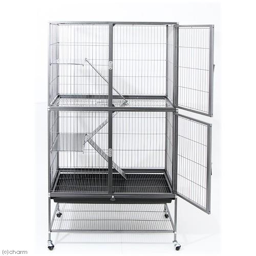 Leaf Corp アウトレット品 4階建て大型ケージ ブラック 組立確認済