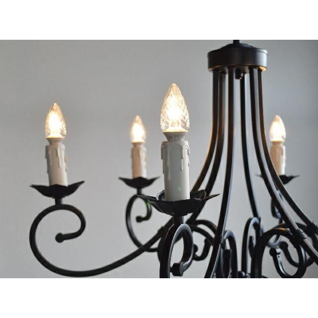 照明 シャンデリア リリィ6L マットブラック つや消し黒 6灯