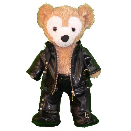 ぬいぐるみ ダッフィー 服 コスチューム 革ジャン ジャンパー 合皮