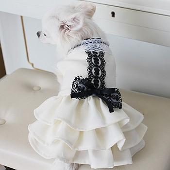 オーダーメイドセレブな犬服のホワイトウールワンピース : オーダー