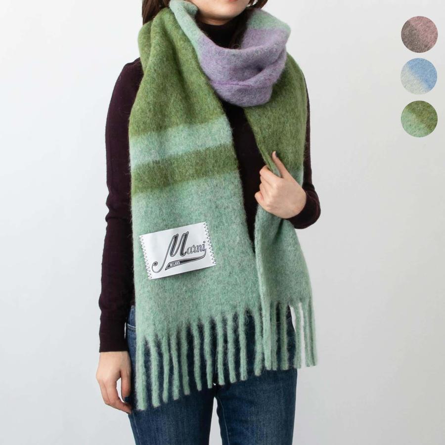 MARNI（マルニ） マフラー STRIPED BRUSHED ALPACA MOHAIR SCARF