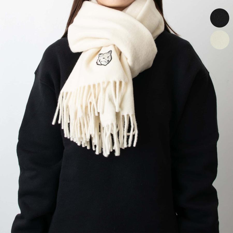 メゾン キツネ MAISON KITSUNE アルパカマフラー 【白】