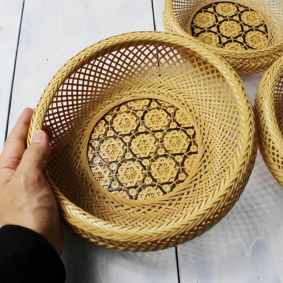 花六つ目盛り篭(白竹鉄鉢かご)/大サイズ/盛り篭 国産日本製 菓子器