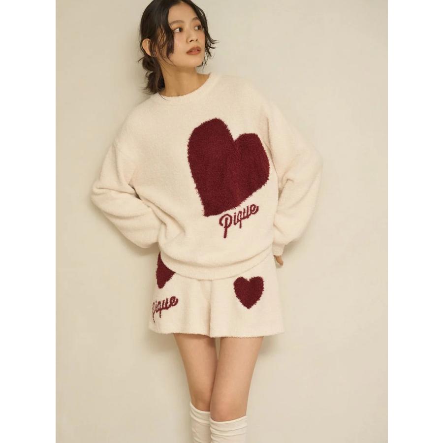 gelato pique（ジェラートピケ） ハートジャガードプルオーバー