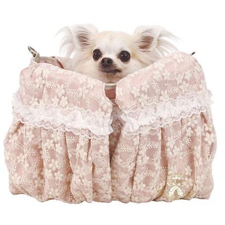 犬のキャリーバッグ Luxe birdie フラワーチュールキャリー ブラック