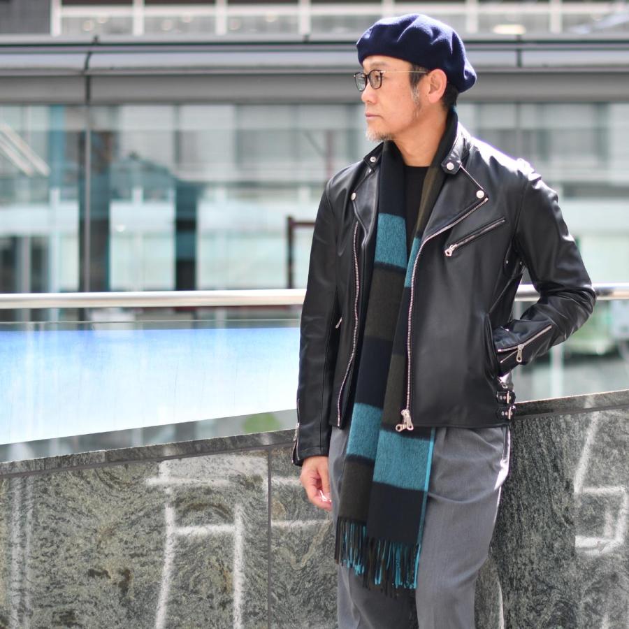 チンクアンタ ゴートスエード ダブルライダース ブラック 44