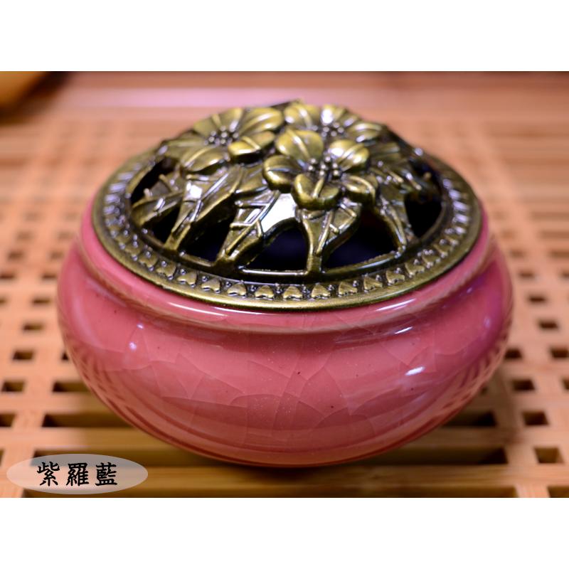 中国 官窯 金糸鉄線 氷裂文 大香炉 直径約39㎝ C R7962B 中国 官窯