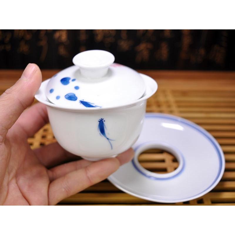 蓋碗（蓋付き湯のみ）青花小魚 : 中国貿易公司ctcオンラインショップ