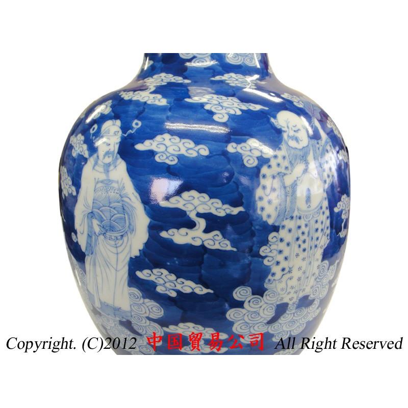 景徳鎮花瓶 故宮蔵磁複製 清朝康煕 青花人物丈瓶 : 中国貿易公司ctc
