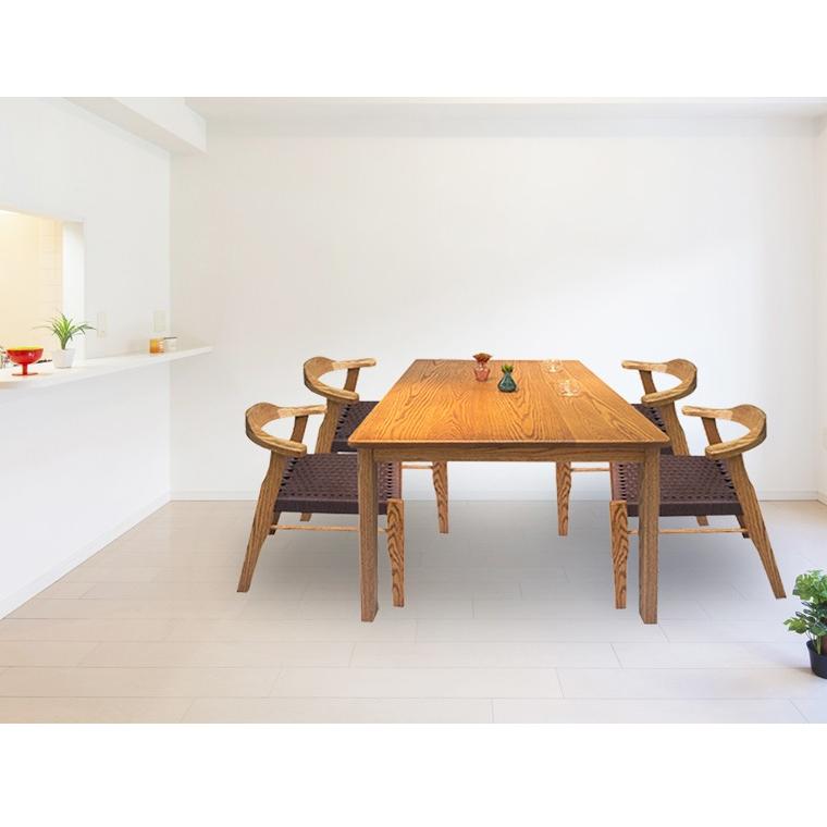 手作り 天然木 ダイニングテーブル 5点セット 無垢 ダイニングセット