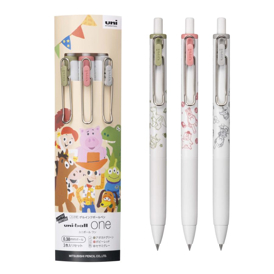 三菱鉛筆 在庫処分 限定 ユニボール ワン 3色セット ディズニー Aトイ