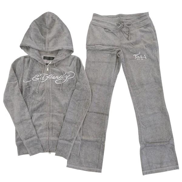 Ed Hardy（エド・ハーディー） レディース 刺繍 長袖 ベロア