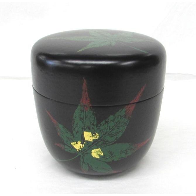 中棗 黒塗一閑 押青楓蒔絵 立ち上がりに流水 山下泰園作 初夏にお使い