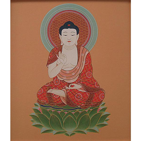 掛け軸 武藤純一 十二支戌亥歳生御守本尊 阿弥陀如来 仏画 掛軸 : 古都