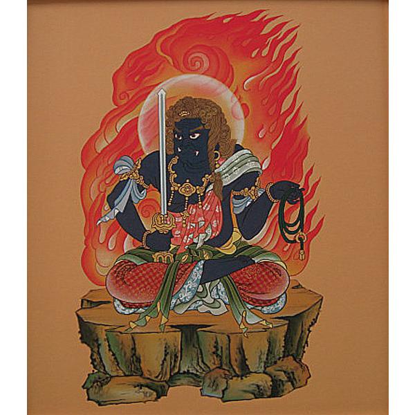 掛け軸 武藤純一 十二支 酉歳生御守本尊 不動明王 仏画 掛軸 : 古都