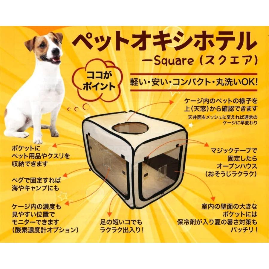 ペット用酸素室 ペットオキシホテル スクエア Sサイズ 50×60×50cm 小型