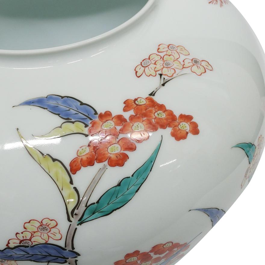 酒井田正（ 14代 酒井田柿右衛門 ）「錦 秋草文 壺」 花器 花瓶 共箱