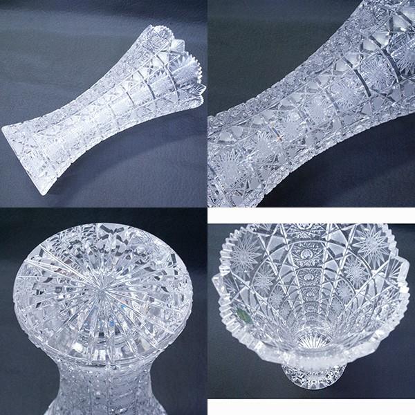 ボヘミアガラス MAIA クリスタル花瓶 チェコ製 MA-804 : アンティーク