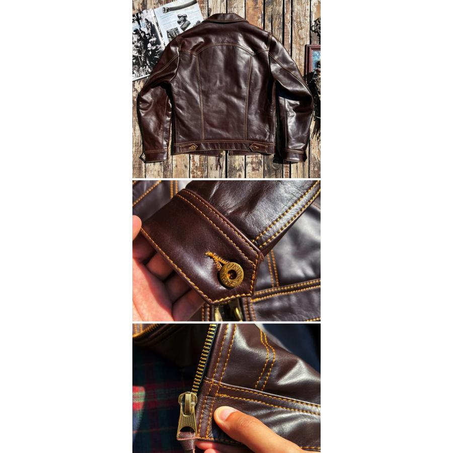 革ジャン レザージャケット 本革 馬革 ホースハイド メンズ/レザー