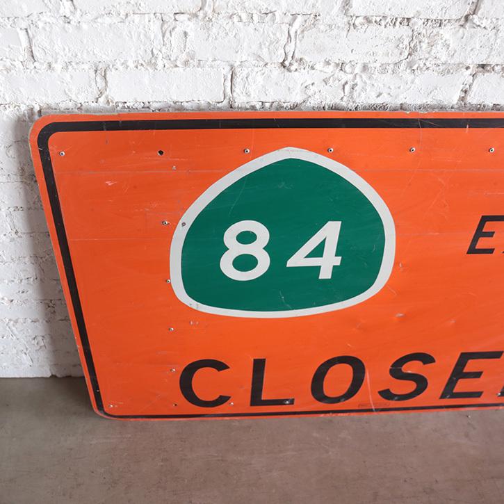 看板 アメリカ 道路標識 ヴィンテージ オレンジ ロードサイン