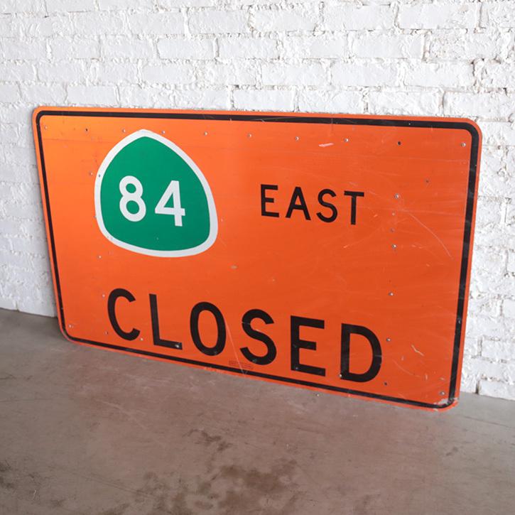 看板 アメリカ 道路標識 ヴィンテージ オレンジ ロードサイン