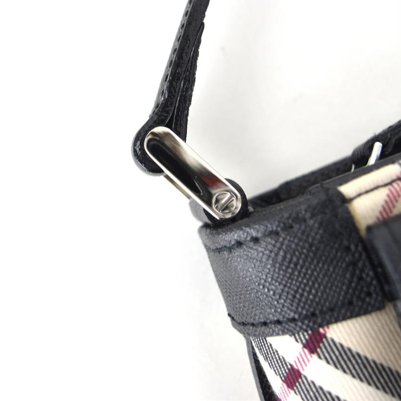 バーバリーズ ボストンバッグ ノバチェック PVC 本革 ショルダー