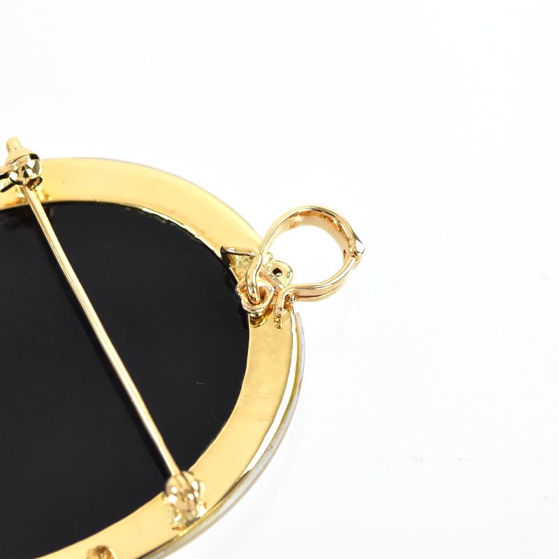 再値下げカメオネックレスブローチペンダントトップ 2way