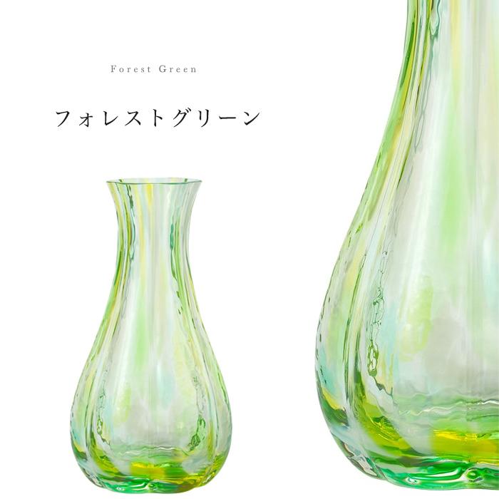 ビードロ ？黄緑色 花びらデザイン ガラス花瓶 ビードロ ？黄緑色