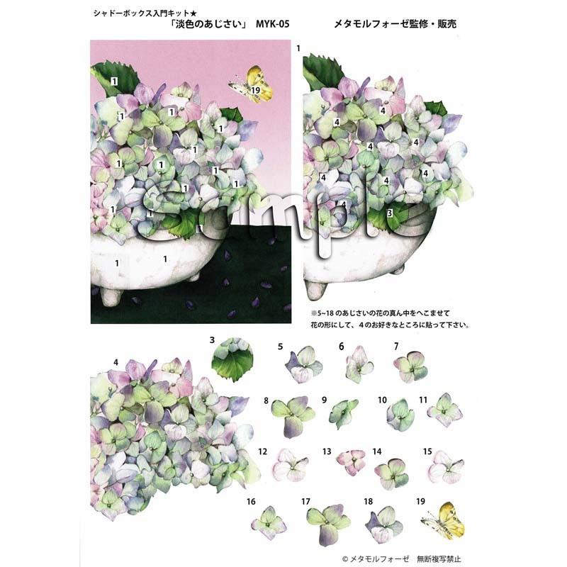 シャドープリント シャドーボックス入門キット 淡色のあじさい MYK-05