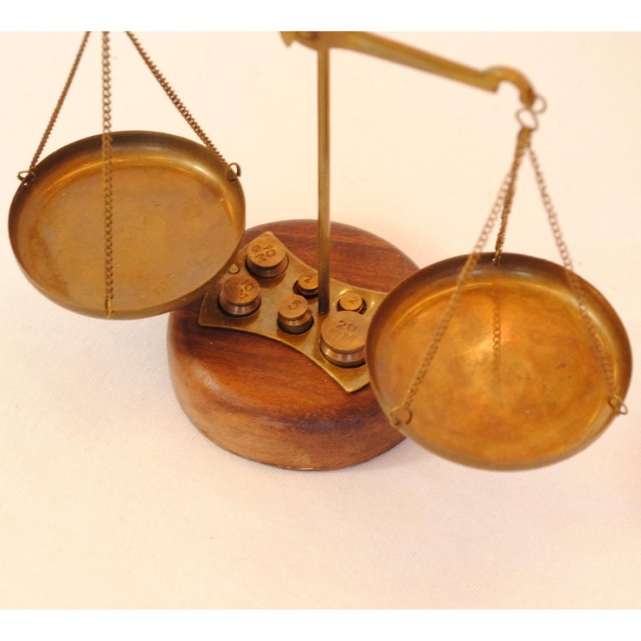 天秤 おしゃれ 真鍮製 アンティーク 量り スケール 分銅付き 雑貨