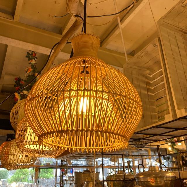 インドネシア ラタンハンギングランプ ツボ ペンダントランプ 和室 和