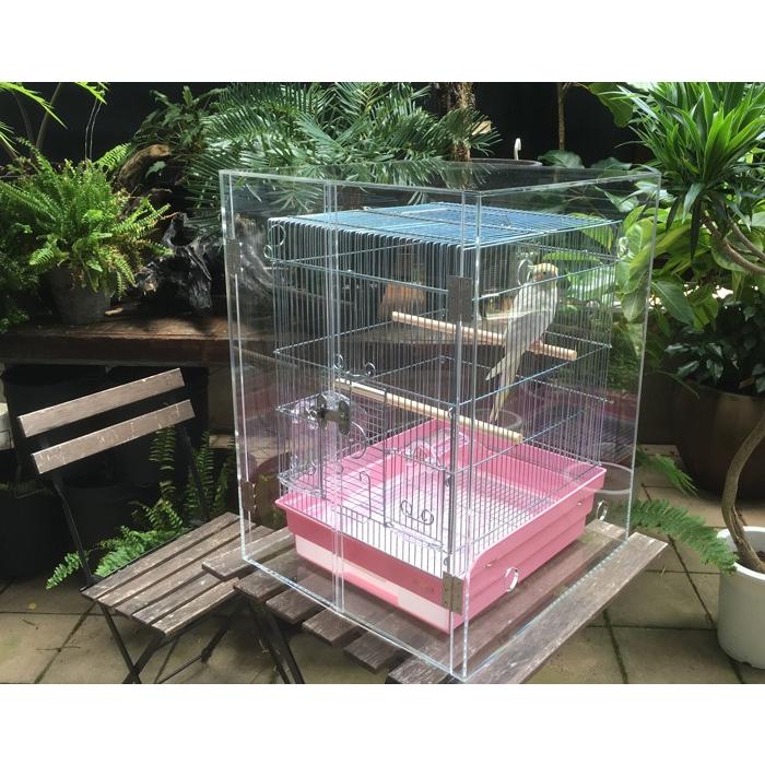 プレミアム】W500×H500×D485 アクリルバードケージ [ワイドタイプ