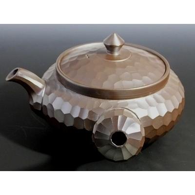 萬古焼森伊呂久作ダイヤカット横手急須共箱MR3318